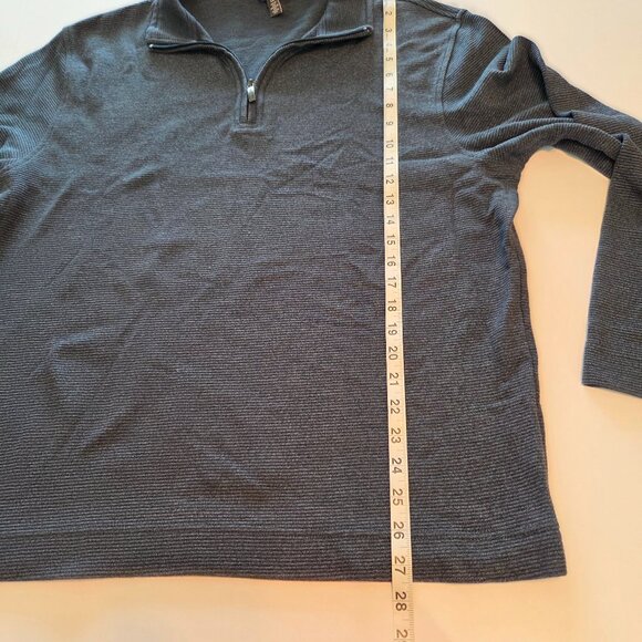 Van Heusen FLEX Quarter Zip Long Sleeve Pullover, Mens LG, Charcoal Gray - Picture 6 of 9